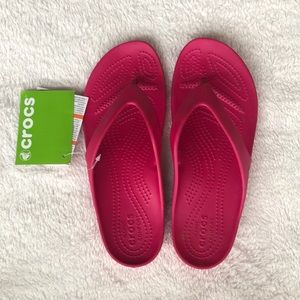 Pink CROCS Flip Flops!